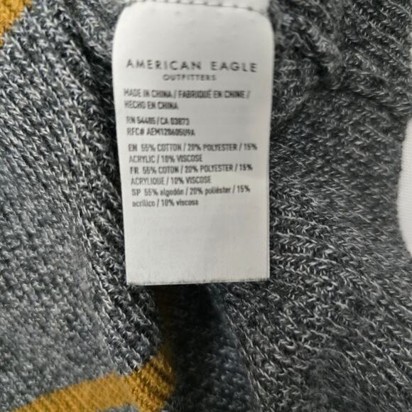 American Eagle Jegging Fit Gray Stripe Lightweight Sweater Academia Classic SP - Picture 11 of 12